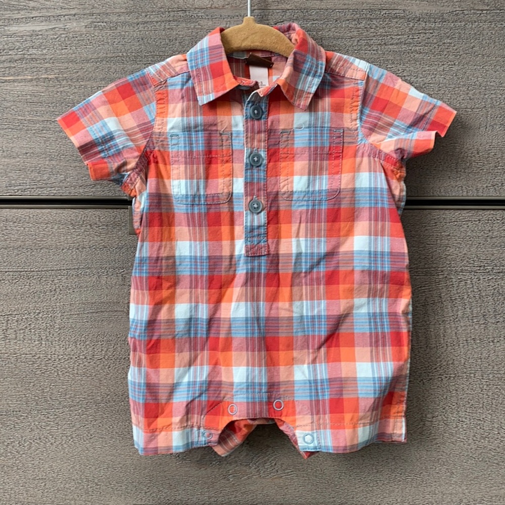 Tea 0-3 month plaid romper